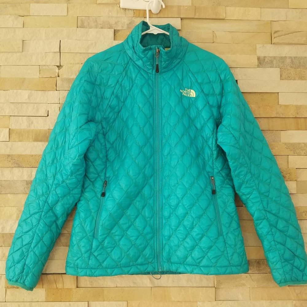 North Face Womens Medium Thermoball Bubble Coat Jacket Nano Puff Puffer Green M